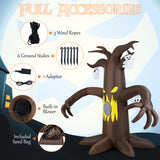 7.8 Feet Halloween Inflatables Scary Dead Tree Halloween Decoration with Ghost