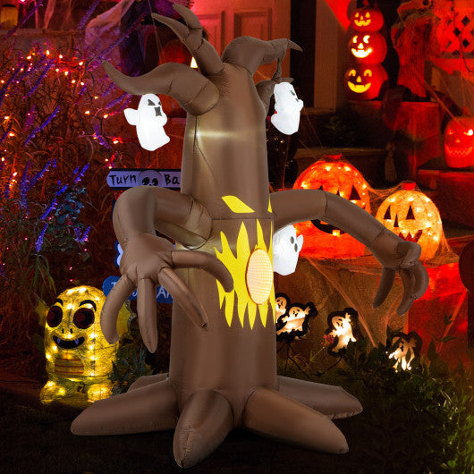 7.8 Feet Halloween Inflatables Scary Dead Tree Halloween Decoration with Ghost