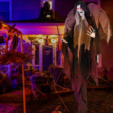 8.2 ft Halloween Standing Witch with Lighted Eyes and Automatic Wing Movement