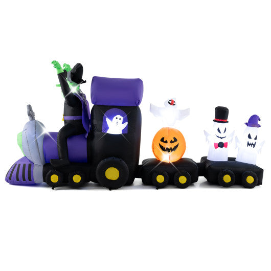 8.2 Feet Long Halloween Inflatable Train with Witch and 4 Ghosts