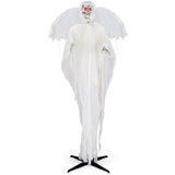 8.3 ft Halloween Standing Haunted Angel with Lighted Eyes and Automatic Wing Movement