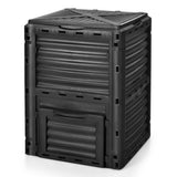 80-Gallon Outdoor Composter with Large Openable Lid and Bottom Exit Door-Black