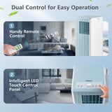 3-in-1 10000 BTU Air Conditioner with Humidifier and Smart Sleep Mode-Blue