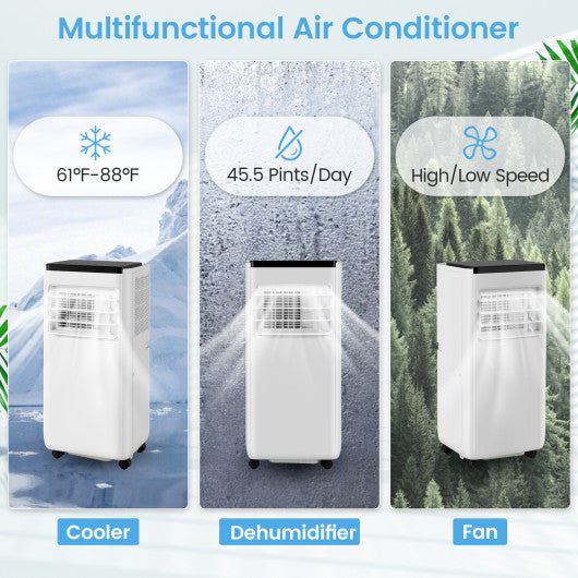 8000 BTU Portable Air Conditioner with Remote Control Cools up to 250 Sq.Ft