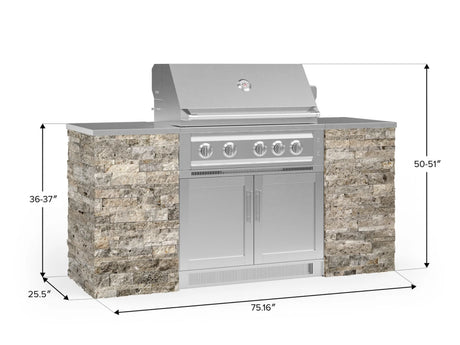 Outdoor Kitchen Signature Series 6 Piece Cabinet Set with Platinum Grill and Grill Cabinet