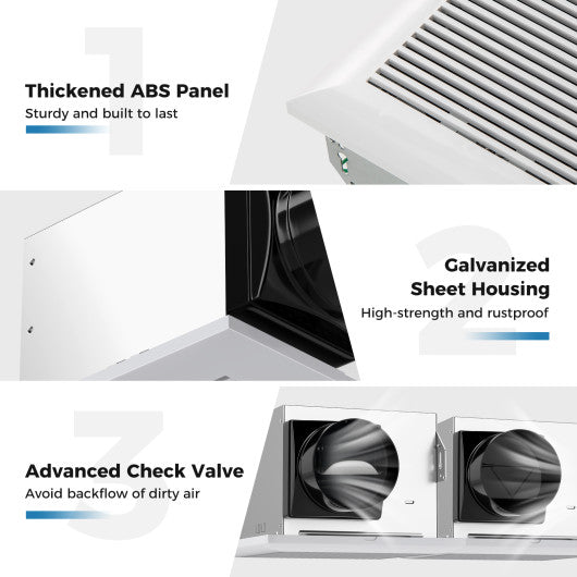 80 CFM Bathroom Exhaust Fan with Metal Housing and 4 Inches Duct