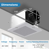 80 CFM Bathroom Exhaust Fan with Metal Housing and 4 Inches Duct