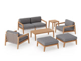 Lakeside 6 Seater Chat Set with Coffee Table and Side Table