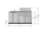 Outdoor Kitchen Stainless Steel 3 Piece Cabinet Set with Sink Cabinet and Performance Gas Grill