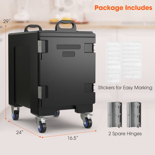 81 Quart Capacity End-loading Insulated Food Pan Carrier with Wheels