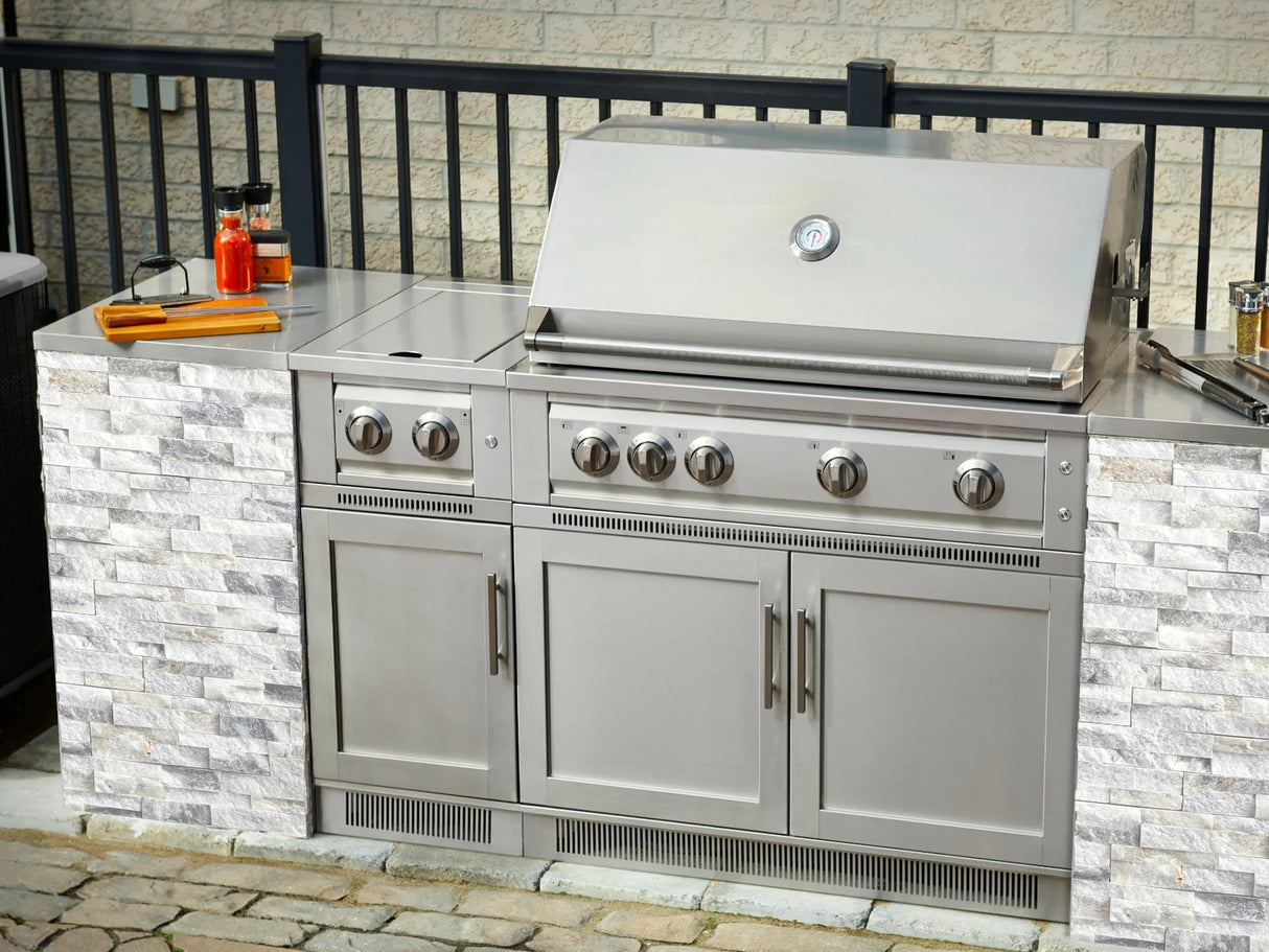 Outdoor Kitchen Signature Series 6 Piece Cabinet Set with Kamado Cabinet