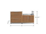 Outdoor Kitchen Stainless-Steel 2 Piece Cabinet Set with 3 Drawer and Grill Cabinet