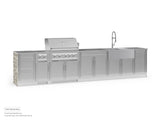 Outdoor Kitchen Signature Series 8 Piece Cabinet Set with Dual Side Burner, Sink and Grill Cabinet