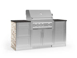 Outdoor Kitchen Signature Series 6 Piece Cabinet Set with Platinum Grill, 3 Drawer, 1 Door and Grill Cabinet