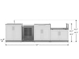 Outdoor Kitchen Stainless Steel 4 Piece Cabinet Set with Sink, Bar, Grill Cabinet and Fridge