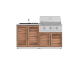 Outdoor Kitchen Stainless Steel 3 Piece Cabinet Set with Sink Cabinet and Performance Gas Grill