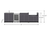 Outdoor Kitchen Aluminum 4 Piece Cabinet Set with Sink, Bar, Grill Cabinet and Fridge