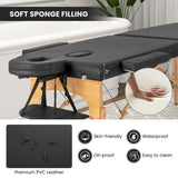 84 Inch Foldable Massage Table with Carrying Bag and Height Adjustable-Black