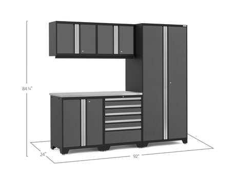 Pro Series 6 Piece Cabinet Set with Tool Drawer, Base, Wall Cabinet and Locker