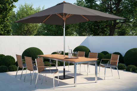 Monterey 6 Seater Dining Set with 96 In. Table with Umbrella