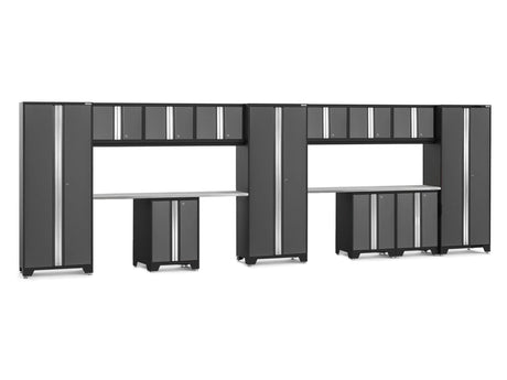 Bold Series 14 Piece Cabinet Set with Base, Wall Cabinets and 30 In. Lockers