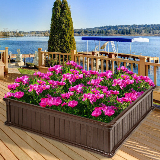 48 Inch Raised Garden Bed Planter for Flower Vegetables Patio-Brown