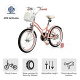 18 Inch Kids Adjustable Bike Toddlers with Training Wheels-Pink