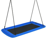 60 Inches Platform Tree Swing Outdoor with  2 Hanging Straps-Blue