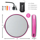 40 Inch Inflatable Round Gymnastic Mat with Electric Pump-Pink