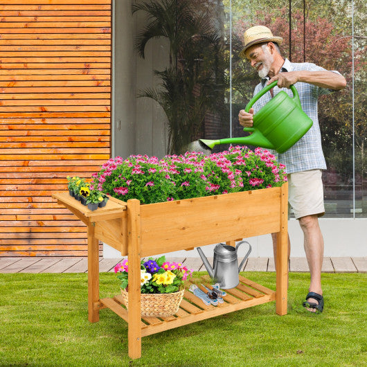 Elevated Planter Box Kit with 8 Grids and Folding Tabletop