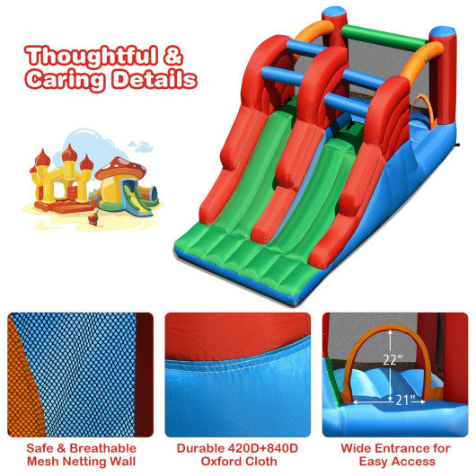 3-in-1 Dual Slides Jumping Castle Bouncer without Blower