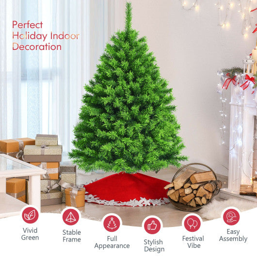 Snow Flocked Artificial Christmas Tree with Metal Stand-4.5 ft