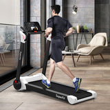 2.25 HP Electric Motorized Folding Running Treadmill Machine with LED Display-White