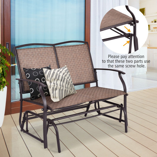 Outdoor Iron Patio Rocking Chair for Backyard and Lawn