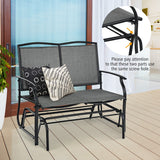 Iron Patio Rocking Chair for Outdoor Backyard and Lawn-Gray