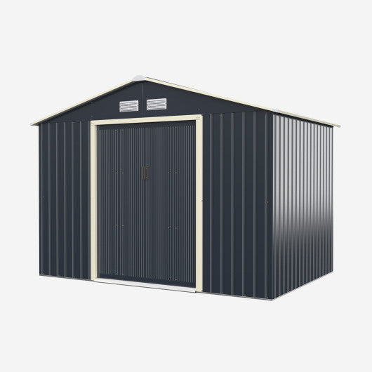 9 x 6 Feet Metal Storage Shed for Garden and Tools-Gray