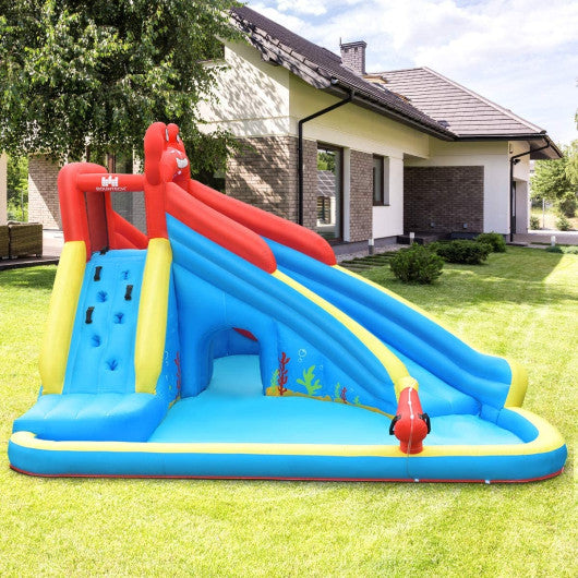 Inflatable Water Slide Bounce House with Water Cannon and 950W Blower