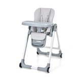 Baby Folding Convertible High Chair with Wheels and Adjustable Height-Gray