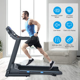 2.25 HP Folding Electric Motorized Power Treadmill with Blue Backlit LCD Display