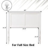 Solid Wood Flat Panel Headboard for Twin-size Bed-White