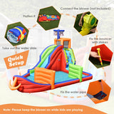 6-in-1 Kids Pirate Ship Water Slide Inflatable Bounce House with Water Guns Without Blower