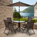 4 Pieces Folding Dining Chairs with Smooth Armrests and Sling Back