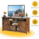 60”Industrial TV Stand Entertainment Center with Shelve and Cabinet-Brown