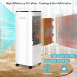 4-in-1 Evaporative Air Cooler with 12L Water Tank and 4 Ice Boxes-White