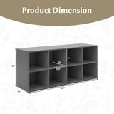 8 Cubbies Shoe Organizer with 500 LBS Weight Capacity-Gray