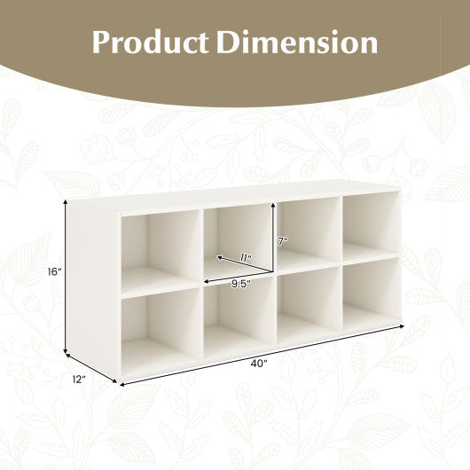 8 Cubbies Shoe Organizer with 500 LBS Weight Capacity-White