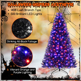 6/7/8 Feet Artificial Christmas Tree with 6 Lighting Modes and Spooky Sounds-8 ft