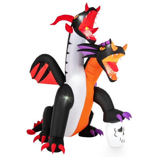 8 Feet Inflatable Twin-Headed Dragon Decoration with Lights