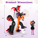 8 Feet Inflatable Twin-Headed Dragon Decoration with Lights