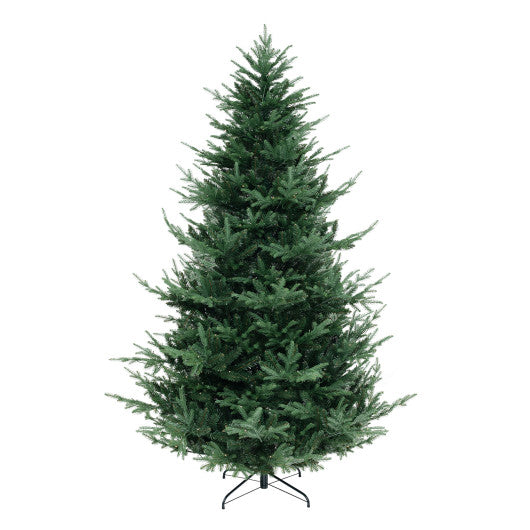 8 FT Pre-Lit Artificial Hinged Xmas Tree with 1480 PVC and PE Branch Tips-XL